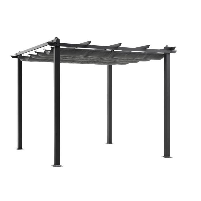 CORDOBA aluminium pergola - Grijs - 3 x 3 m