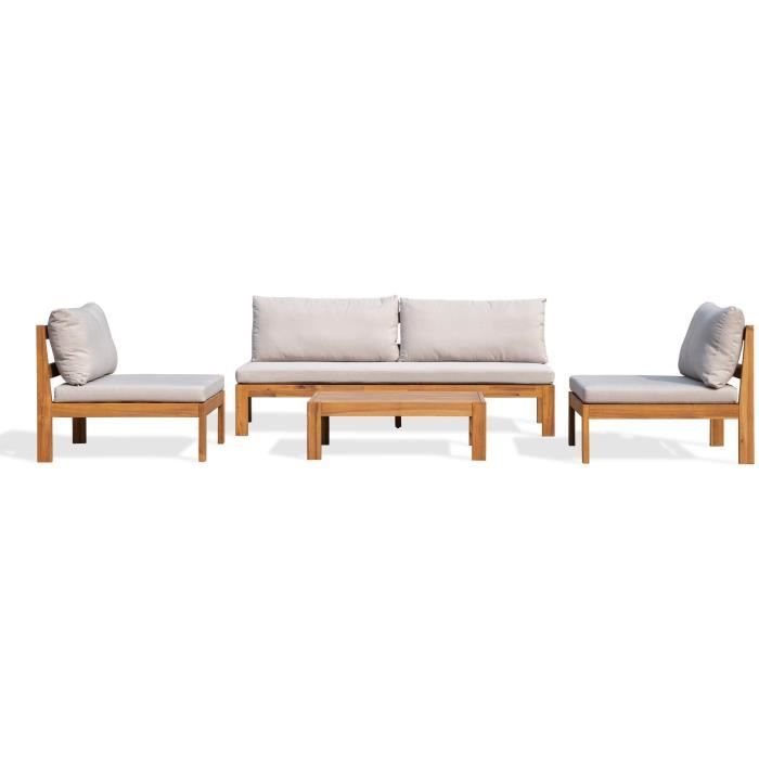 FSC Acacia wooden garden furniture with cushions - MANDI - 5 persons