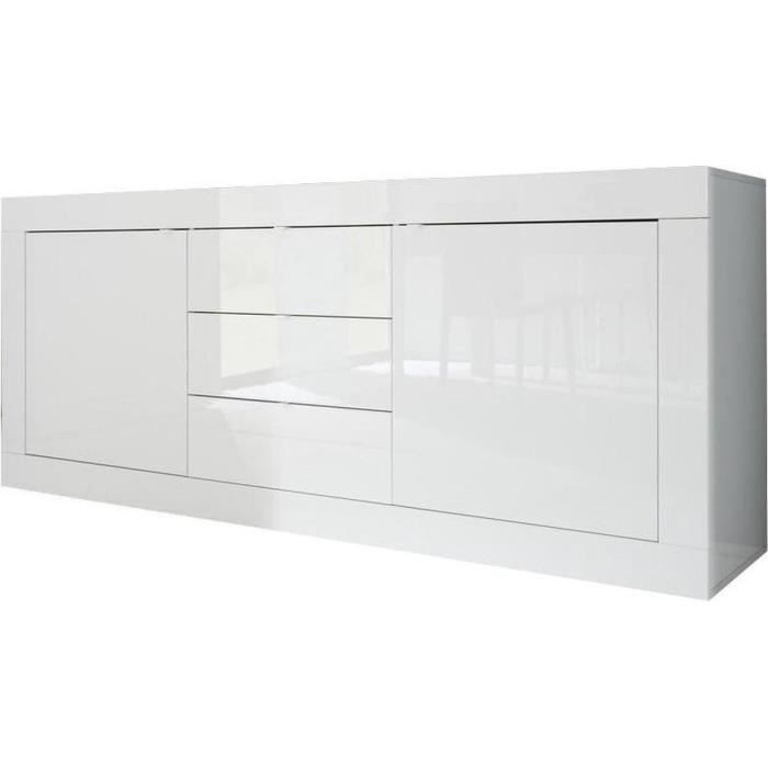 Basico buffet 2 deuren 3 wit gelakte laden - L210XP42XH85.8 cm