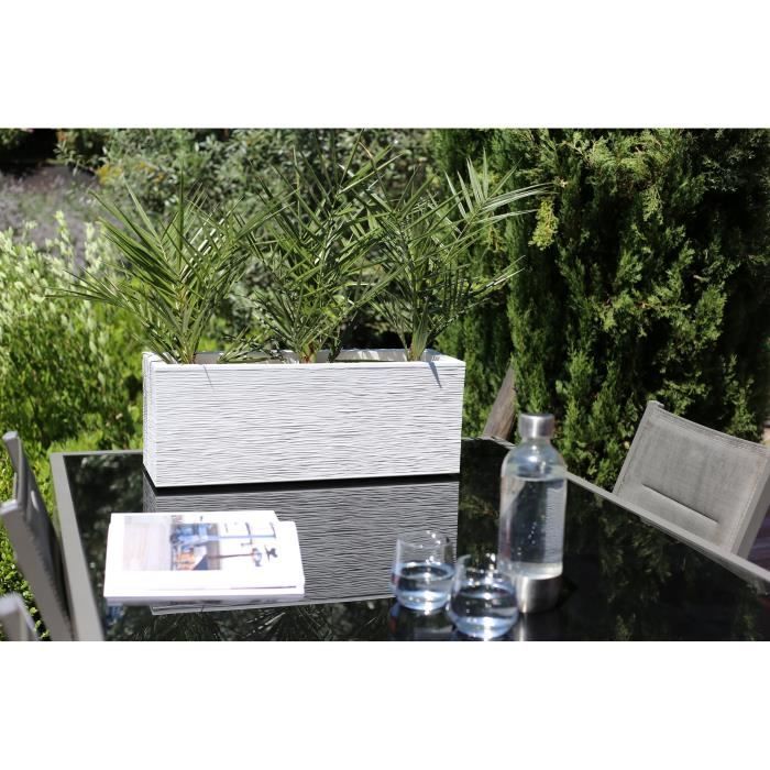 EDA PLASTIQUE Graphit Up Balkonbak - 25 L - 59 x 19,5 x 22,8 cm - Witte kalkverf