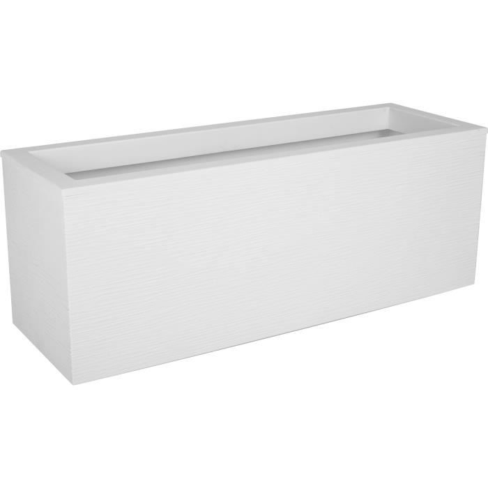 EDA PLASTIQUE Graphit Up Balkonbak - 25 L - 59 x 19,5 x 22,8 cm - Witte kalkverf