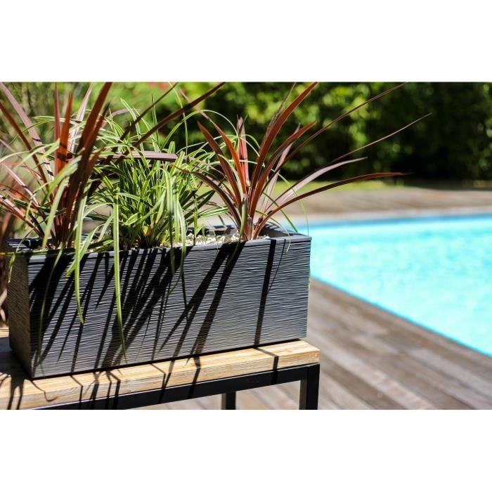 EDA PLASTIC Graphit Up Balkonbak - 25 L - 59 x 19,5 x 22,8 cm - Antraciet Grijs