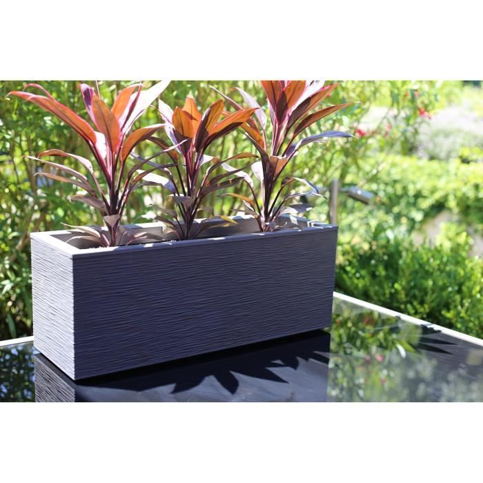 EDA PLASTIC Graphit Up Balkonbak - 25 L - 59 x 19,5 x 22,8 cm - Antraciet Grijs