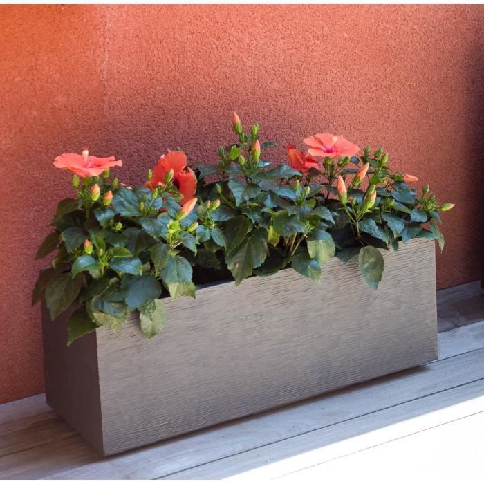 EDA PLASTIC Graphit Up plantenbak - 57 L - 79,5 x 29,5 x 29,5 cm - houtskoolgrijs