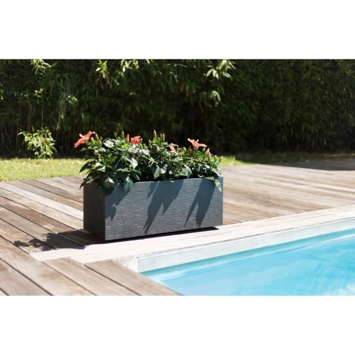 EDA PLASTIC Graphit Up plantenbak - 57 L - 79,5 x 29,5 x 29,5 cm - houtskoolgrijs