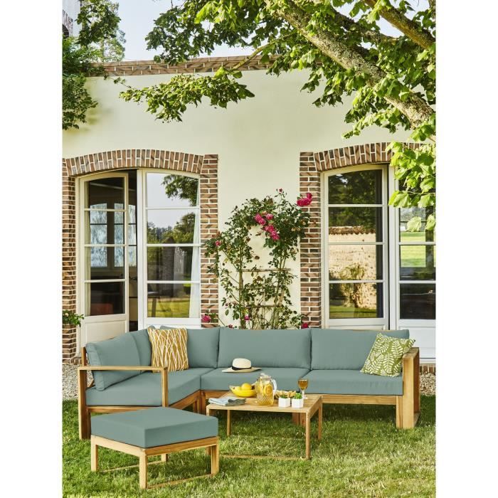 FSC Acacia houten tuinmeubelset - 5 personen - Levata - Groen-blauw