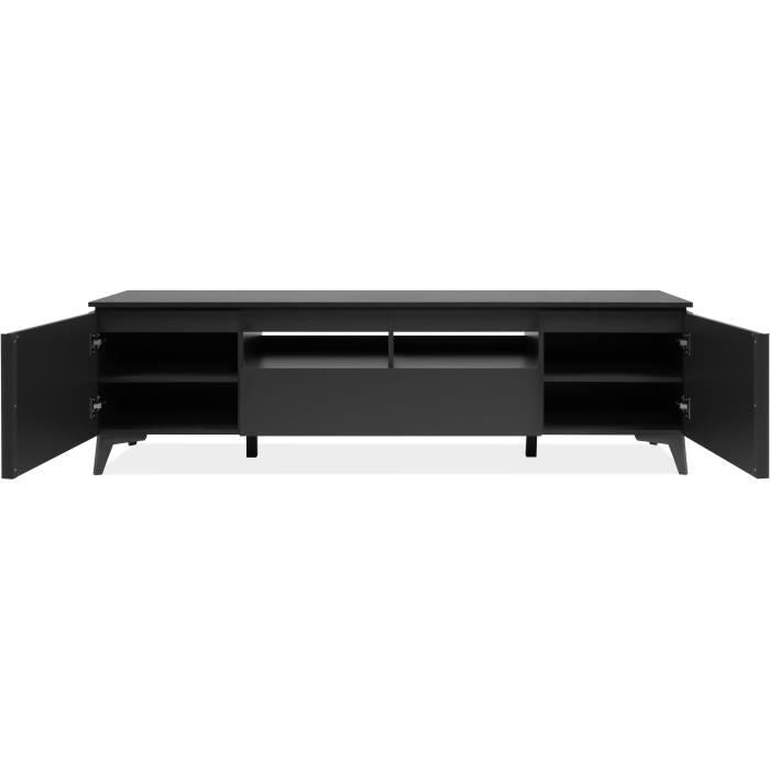 TV-meubel - Bertrix 56A - Leisteen/antraciet - 177x51,5x40 cm - 2 deuren - 1 lade - 2 nissen