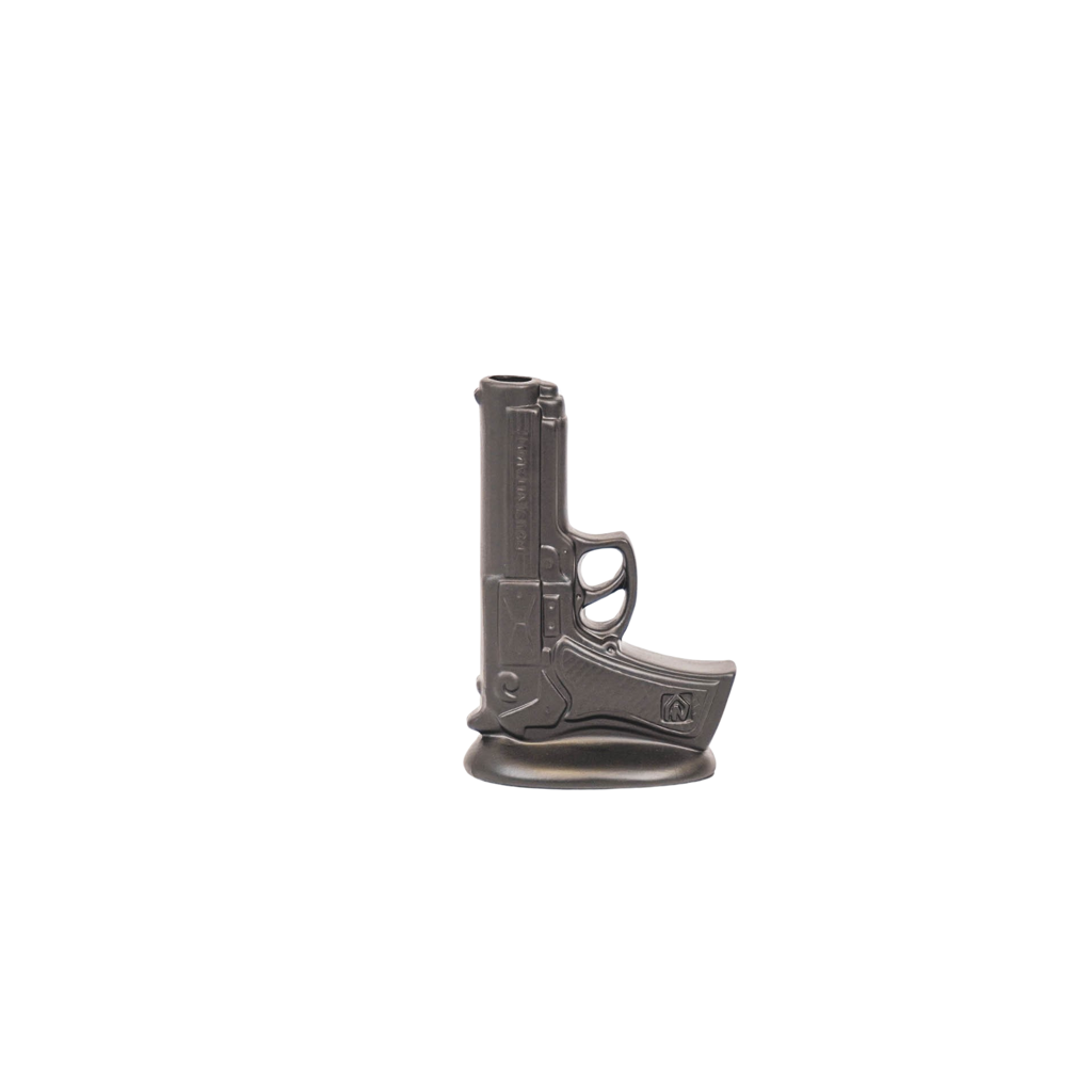 Vaas - Geweer - Keramiek - Zwart - 15x9x23cm