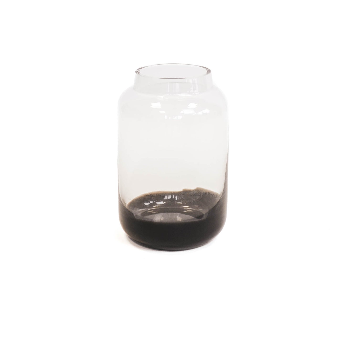 Vaas - Glas - Dipdye - Transparant/Bruin - 17x26cm