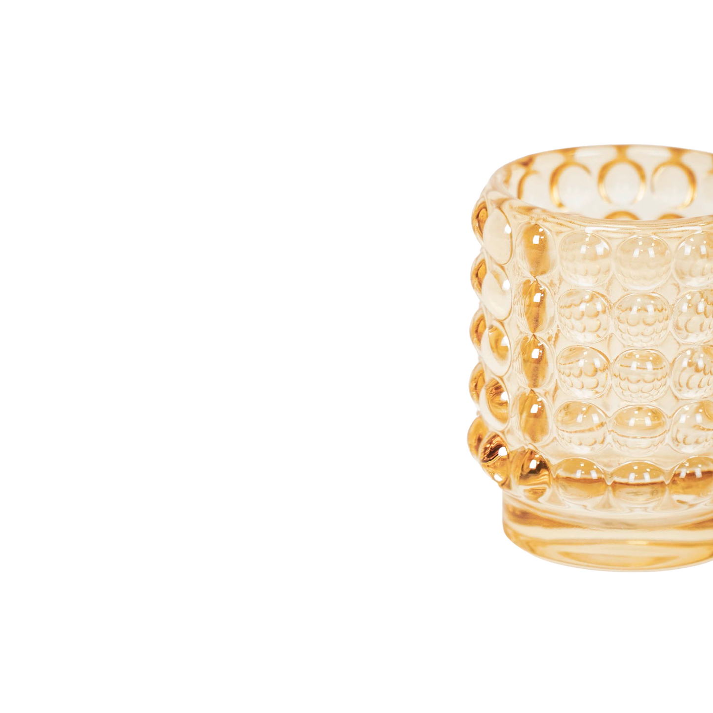 Kaarsenhouder - Theelicht - Glas - Amber - 7x8cm