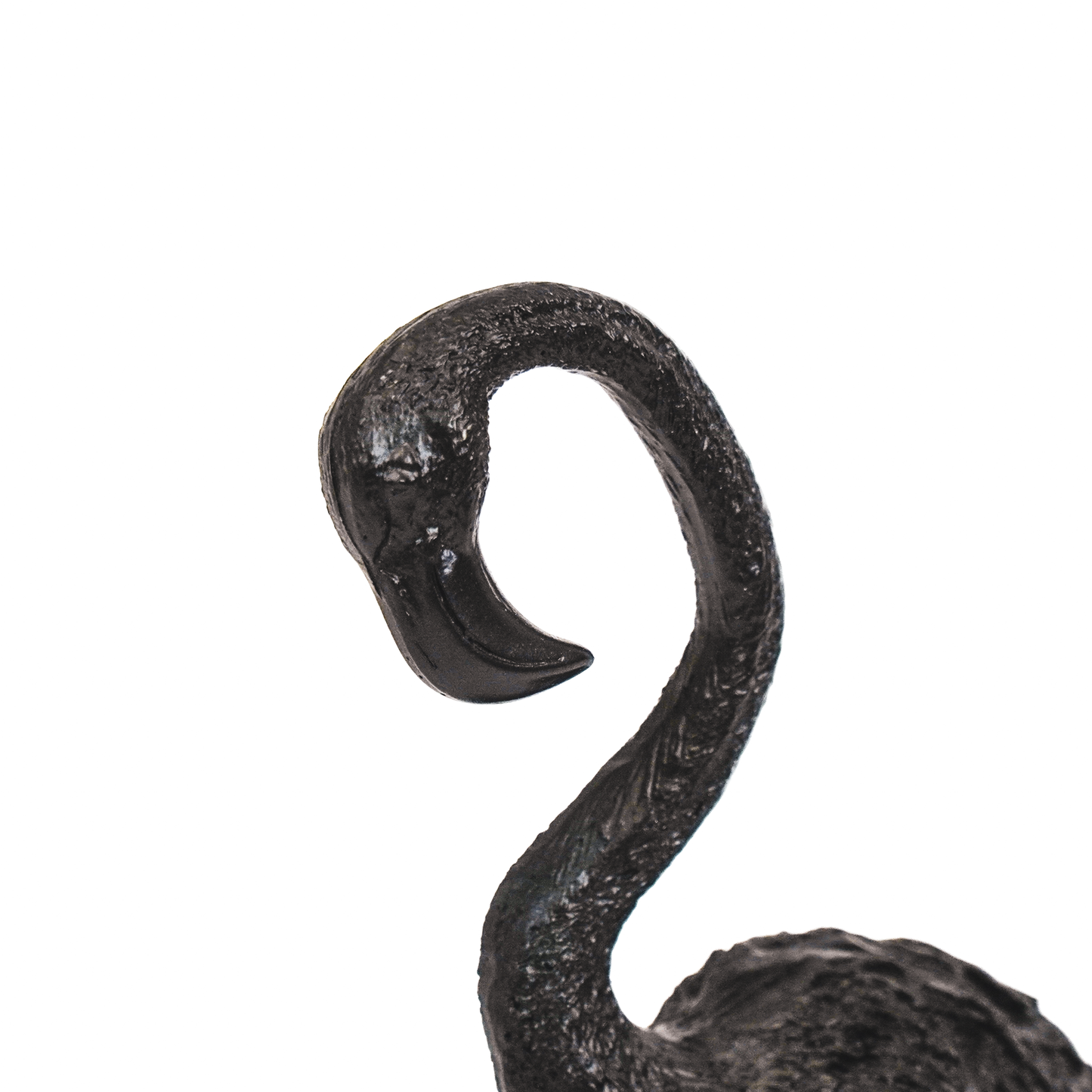 Ornament - Flamingo - Metaal - Zwart - 9x7,5x19,5cm