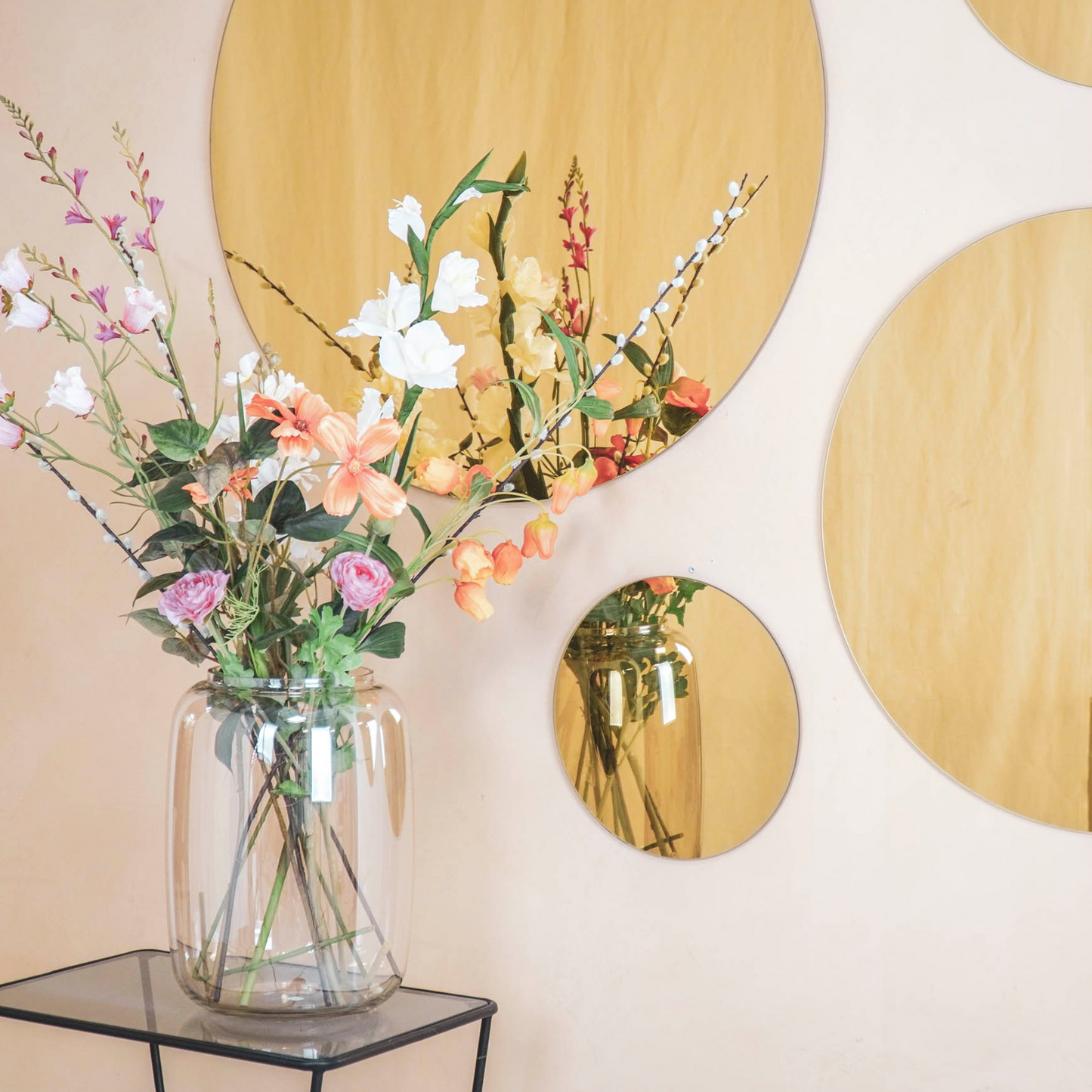 Spiegel - Rond - Gouden Glas - 80x1x80cm