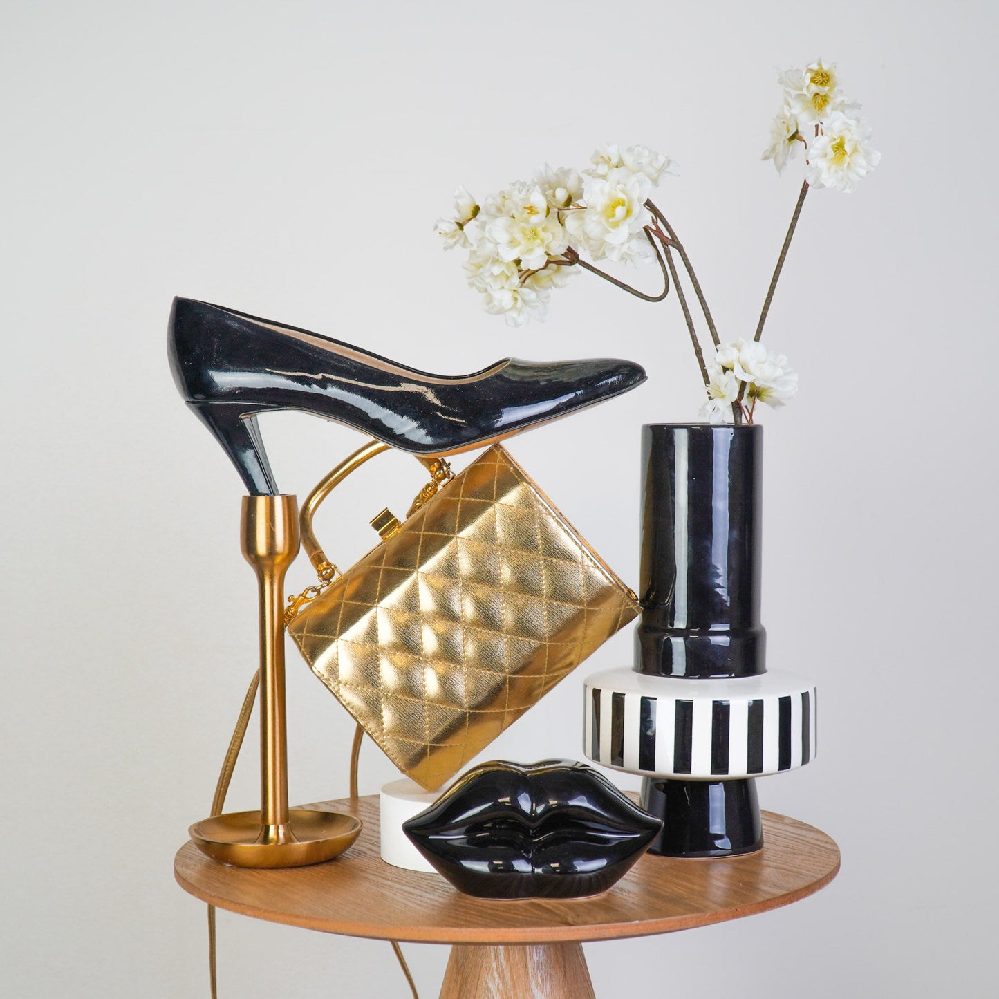 Ornament- Spaarpot - Lip - Keramiek - Zwart - 15x8x8cm
