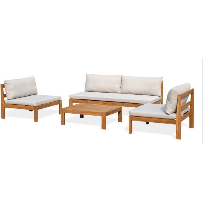 FSC Acacia wooden garden furniture with cushions - MANDI - 5 persons