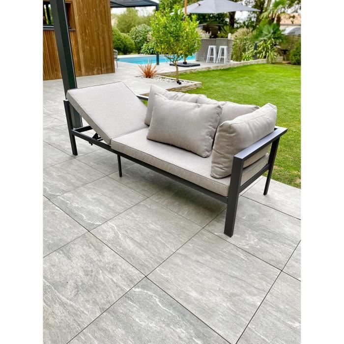 Tuinset - Antracietgrijs - Aluminium - 9 zitplaatsen - ANTALYA - DCB GARDEN