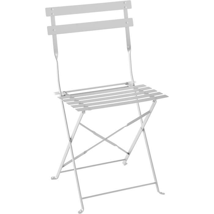 Bistroset - Tuinset - Klaptafel + 2 stoelen - Structuur: staal - Kleur: grijs