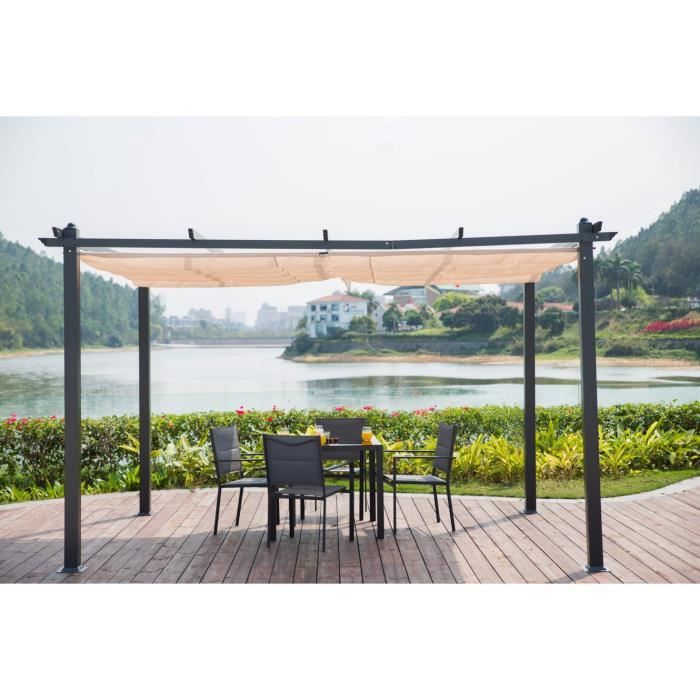 Aluminium pergola CORDOBA - Ecru - 4 x 3m