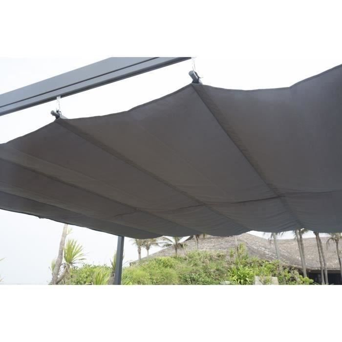 KIBA pergola met roldak - Grijs - 3 x 3 m