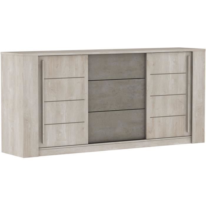 ANTIBES woonkamermeubelset: Salontafel + TV-meubel + Dressoir - Champagne eiken en betondecor