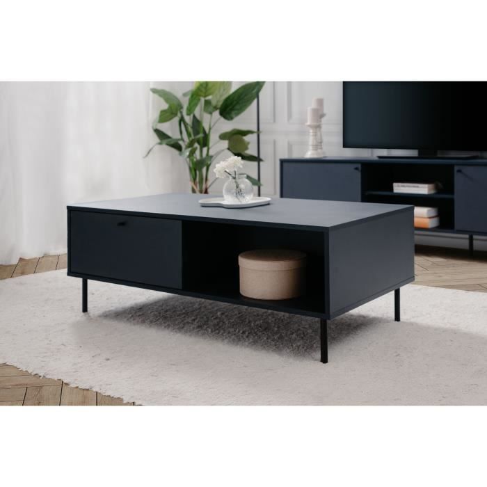 Salontafel - CARACAS 55A - Marineblauw - 2 lades, 2 nissen - 110 x 40 x 60 cm
