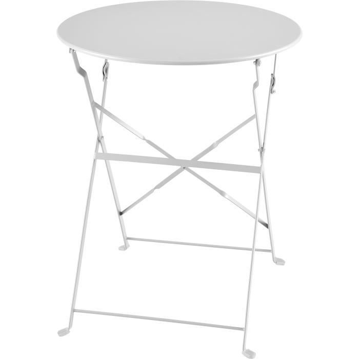 Bistroset - Tuinset - Klaptafel + 2 stoelen - Structuur: staal - Kleur: grijs