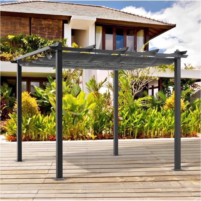 CORDOBA aluminium pergola - Grijs - 3 x 3 m