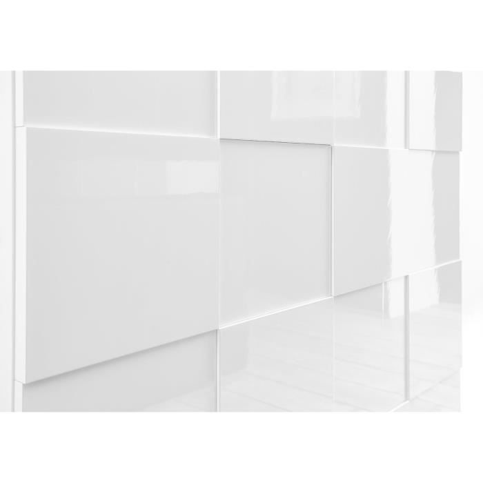 Dressoir met 3 deuren - Wit glanzend gelakt - L181xP42xH84 cm - MILANO