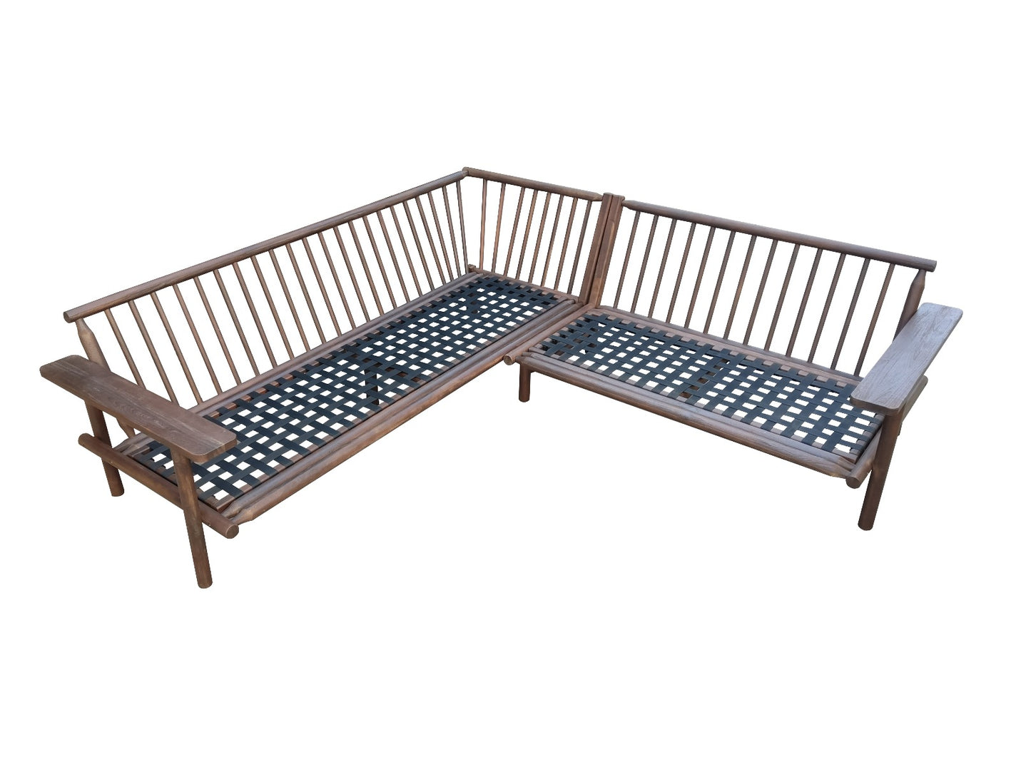 Laruna Lounge Hoek Set - 2 stuks - Hout Acacia Vintage Donker Teak Look