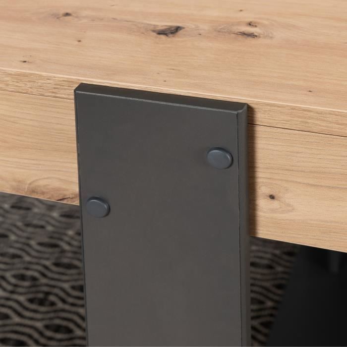 Eettafel - Vakman eiken en Shadow Grey decor - L 223,9 x D 93 x H 78,6 cm - LOFT