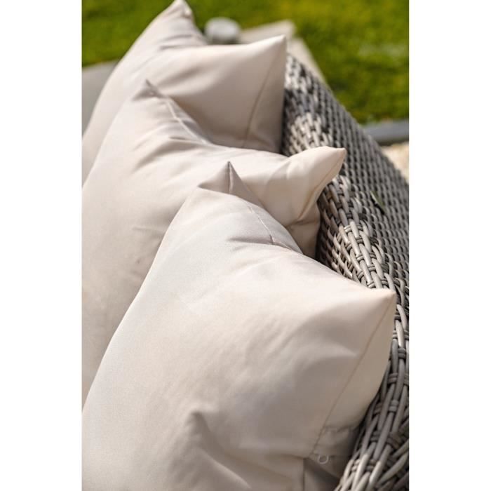 Lage tuinset - Grijs - Luxe half rond gevlochten hars - DCB GARDEN - 5 zitplaatsen - ISA