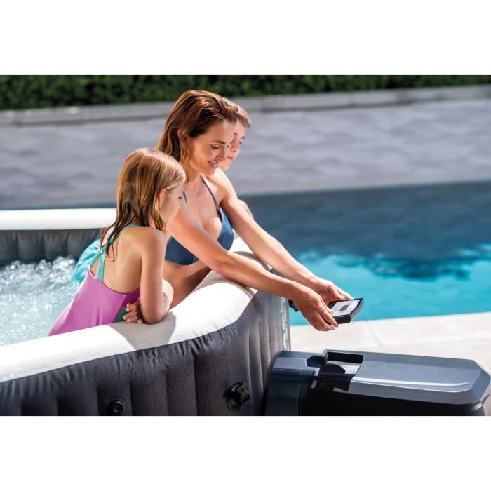 Spa - INTEX - PureSpa Carbon - 6 plaatsen - 140 bubbeldiffusers - 6 massagejets