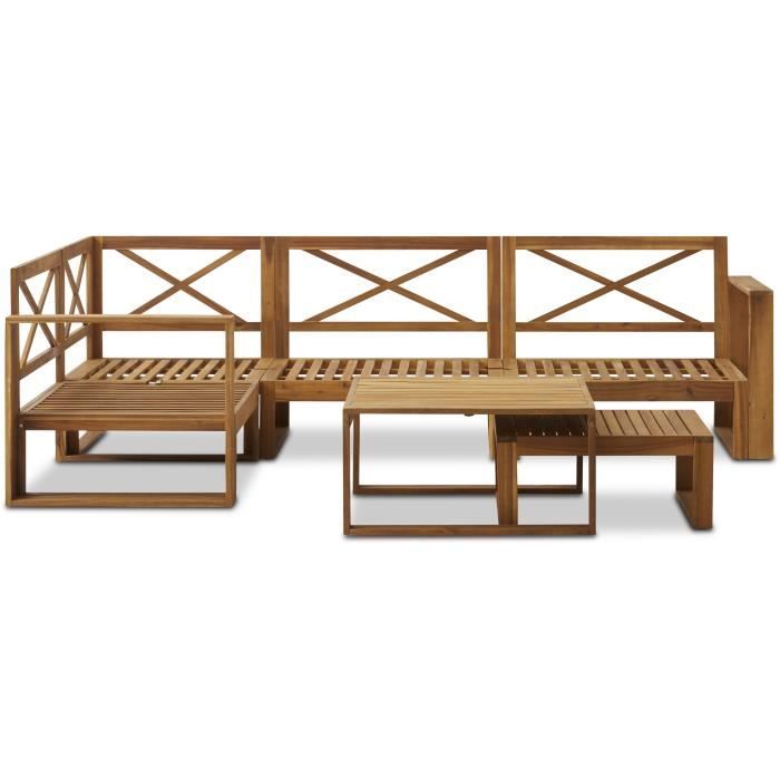 FSC Acacia houten tuinmeubelset - 5 personen - Levata - Groen-blauw