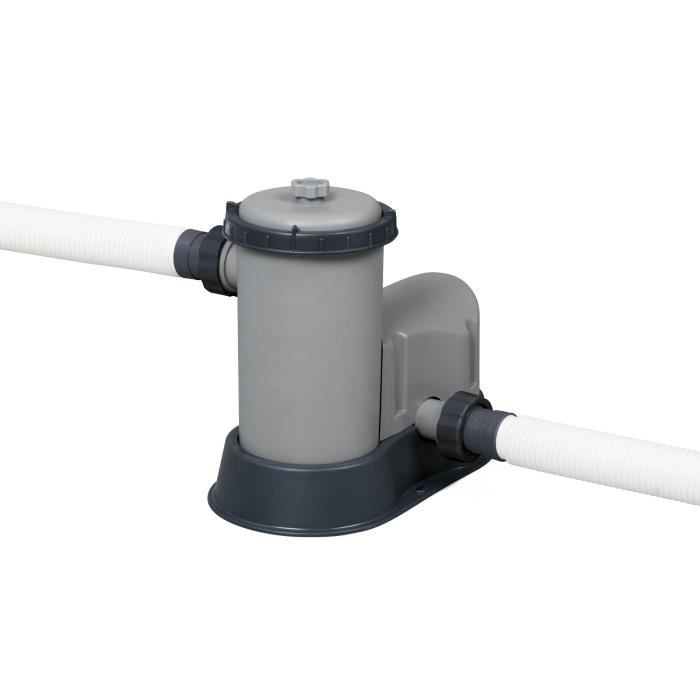 Bestway Power Steel 549x274x122 cm buisvormig bovengronds zwembad met 5.678 L/H cartridgefilter, afdekking en ladder