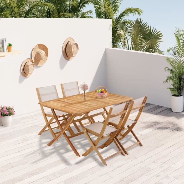 FSC eucalyptushouten tuinset - BANGGI - 4 personen