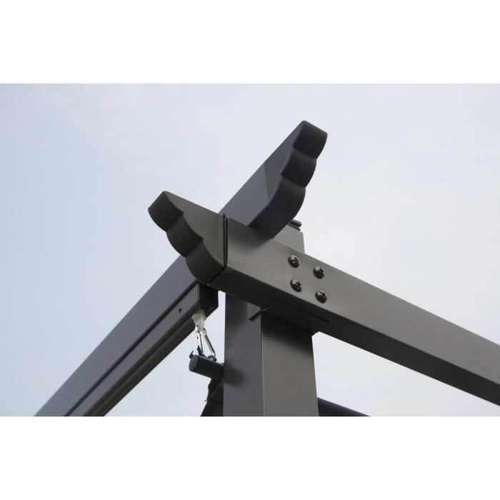 KIBA pergola met roldak - Grijs - 3 x 3 m