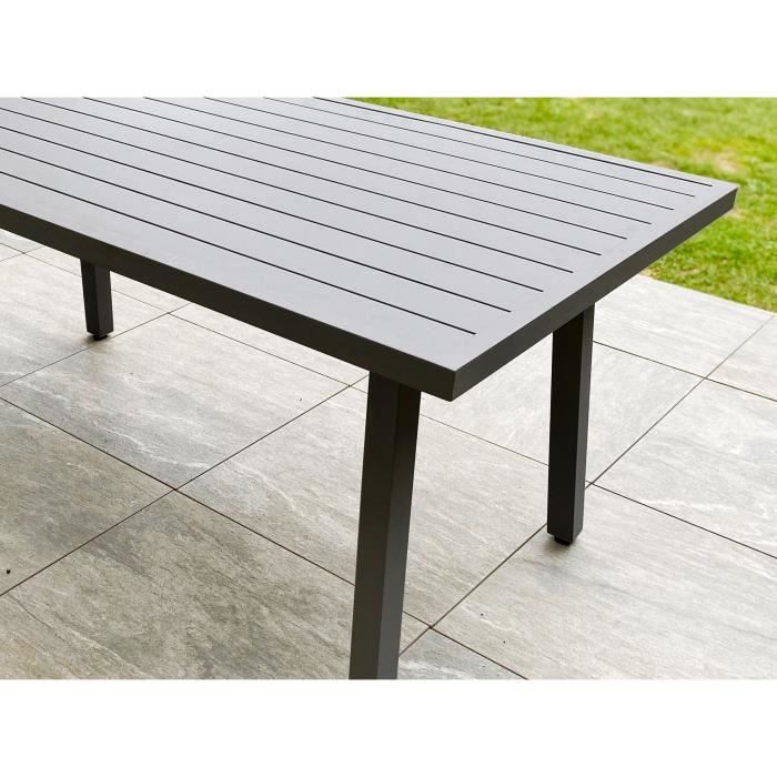 Tuinset - Antracietgrijs - Aluminium - 9 zitplaatsen - ANTALYA - DCB GARDEN