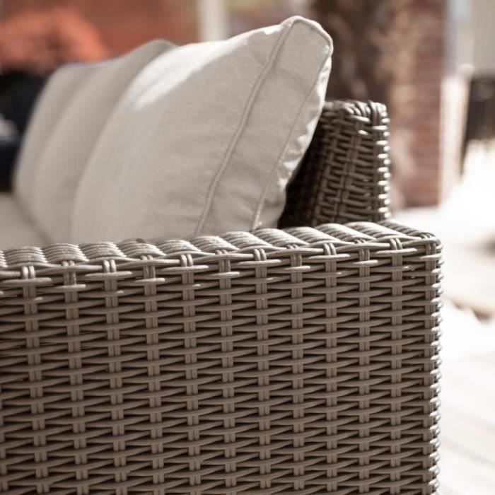 Tuinmeubelen - In gevlochten rattan imitatiehars - Allibert door Keter - 5 personen - Moorea - Cappuccino