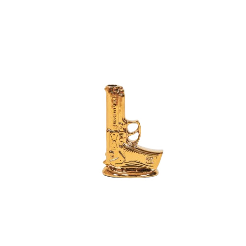 Vaas - Geweer - Keramiek - Goud - 15x9x23cm