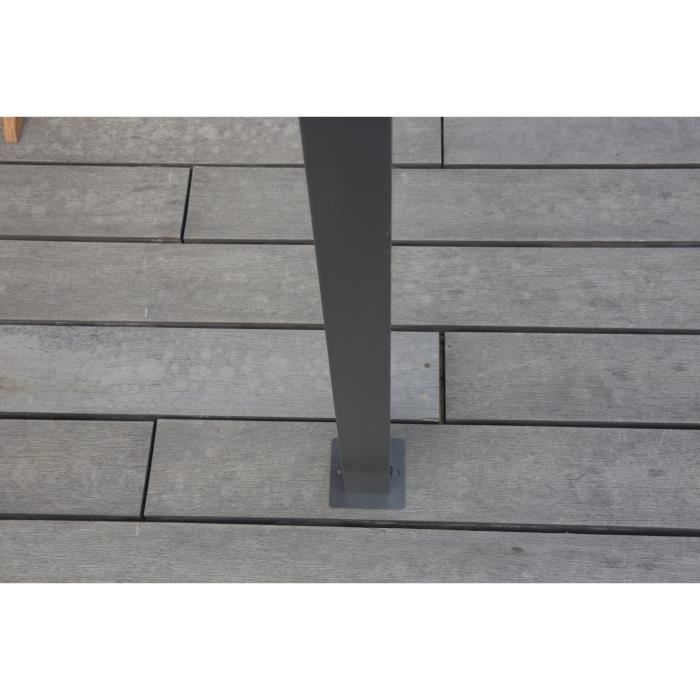 KIBA pergola met roldak - Grijs - 3 x 3 m