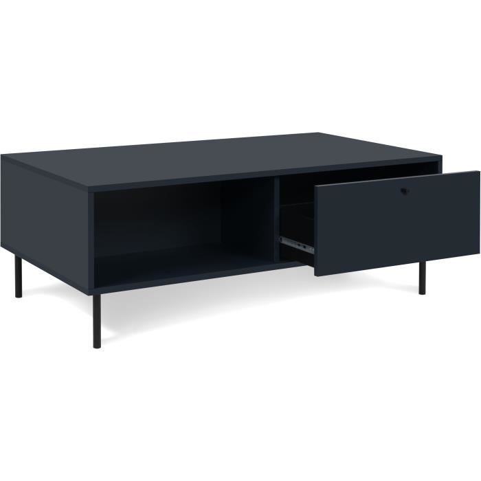Salontafel - CARACAS 55A - Marineblauw - 2 lades, 2 nissen - 110 x 40 x 60 cm