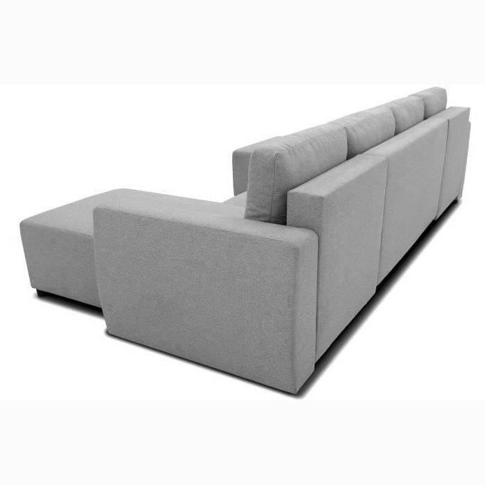 PHARELL 5/6-zits panoramische converteerbare hoekbank - Muisstof - Opbergdoos - L297 x D155 x H71/85 cm