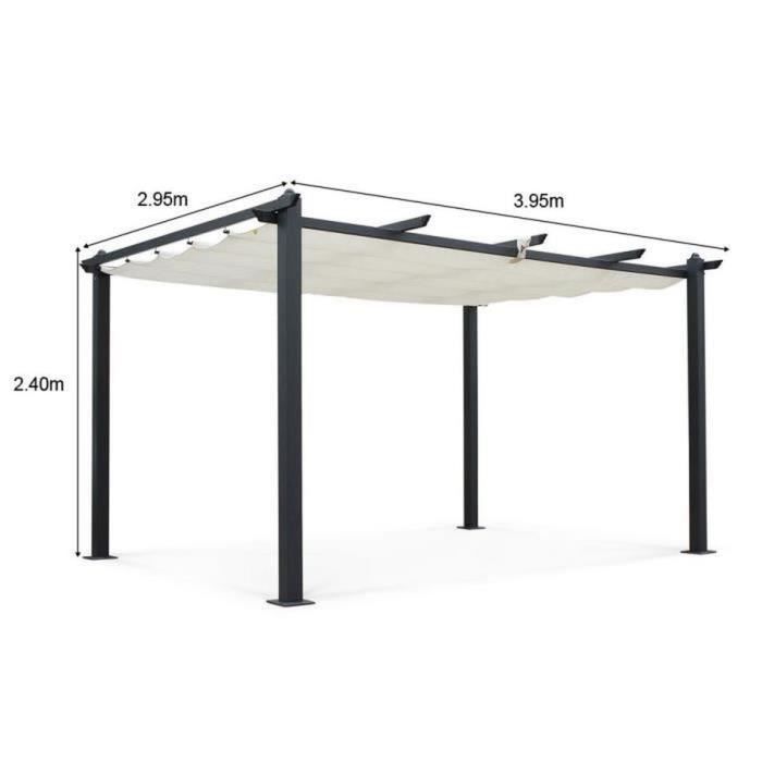 Aluminium pergola CORDOBA - Ecru - 4 x 3m