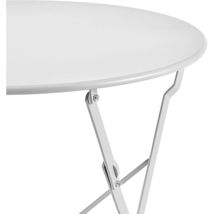 Bistroset - Tuinset - Klaptafel + 2 stoelen - Structuur: staal - Kleur: grijs