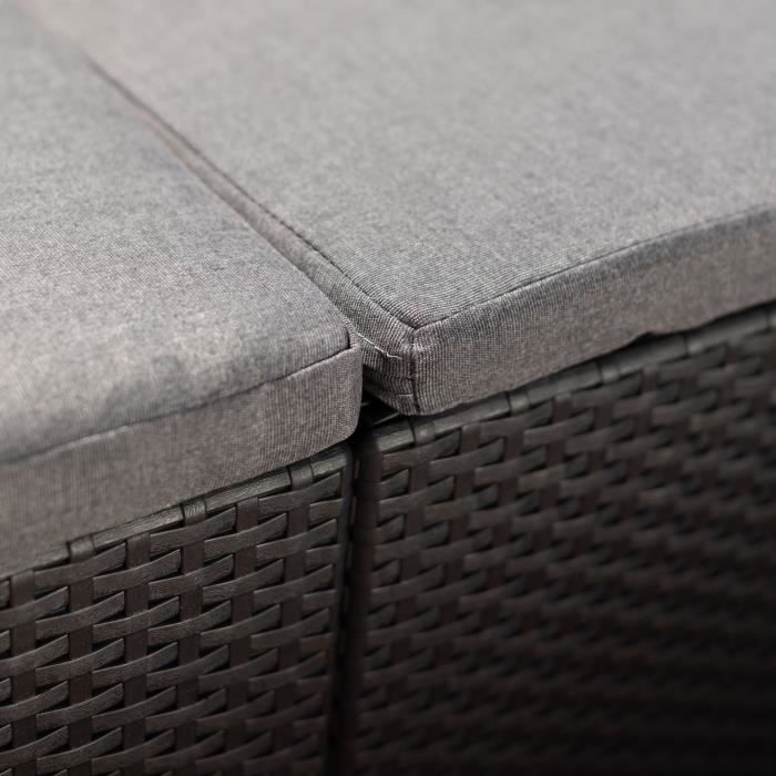 ALLIBERT by KETER - SanRemo Opbergmeubilair voor 4 personen - salontafel, kussens opslag - imitatie geweven rotan - grafiet