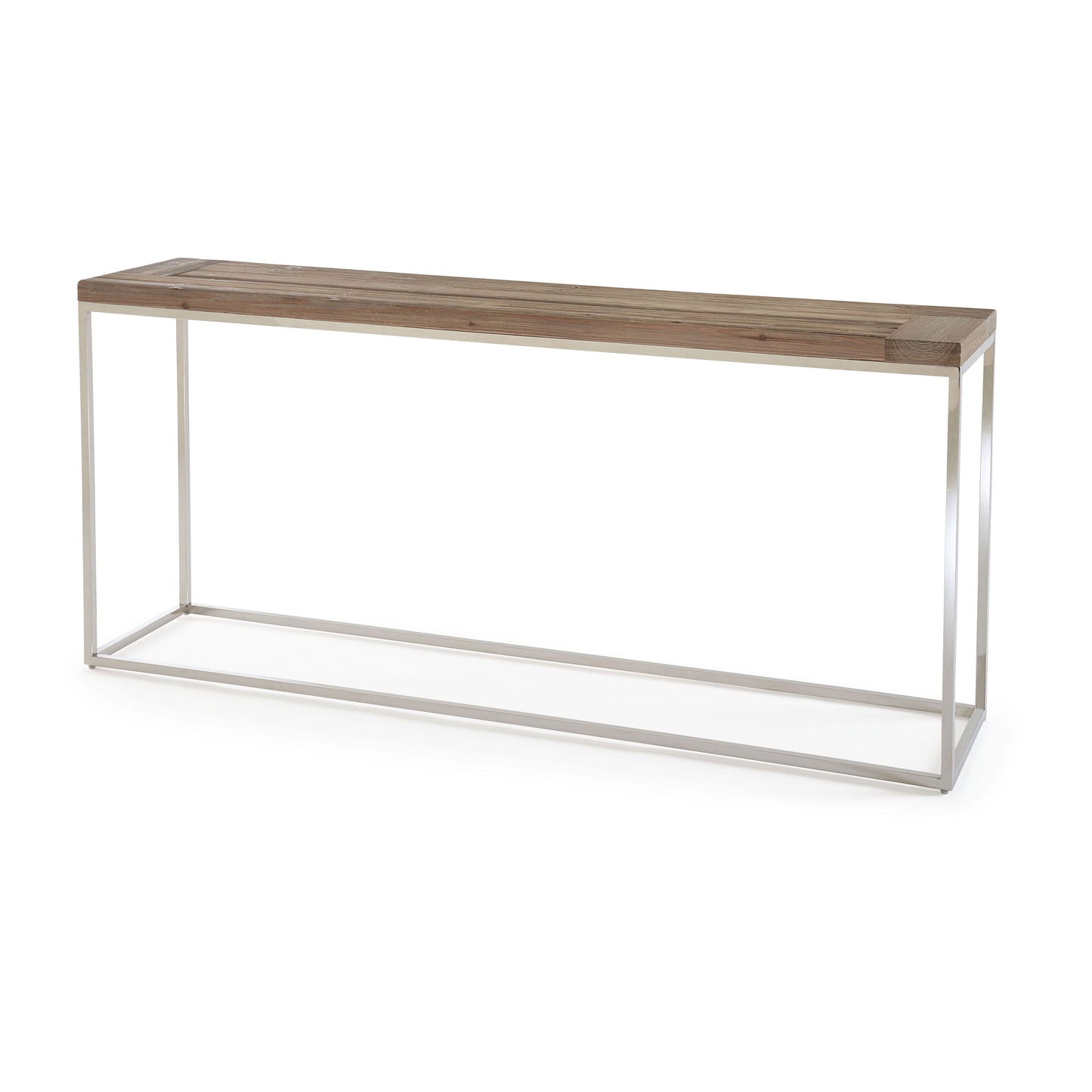 Ace Console Tafel van Teruggewonnen Vuren en Gepolijst Roestvrij Staal