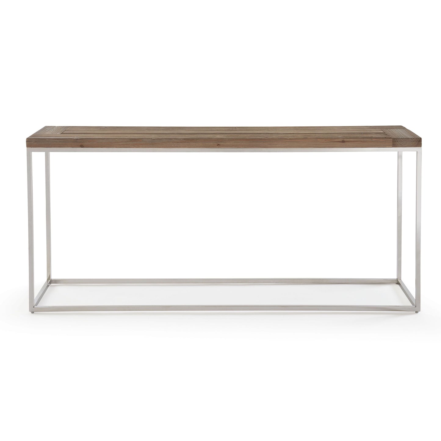 Ace Console Tafel van Teruggewonnen Vuren en Gepolijst Roestvrij Staal