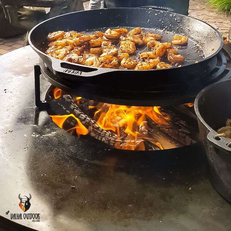 Gietijzeren koekenpan Plancha met handgrepen 35 cm