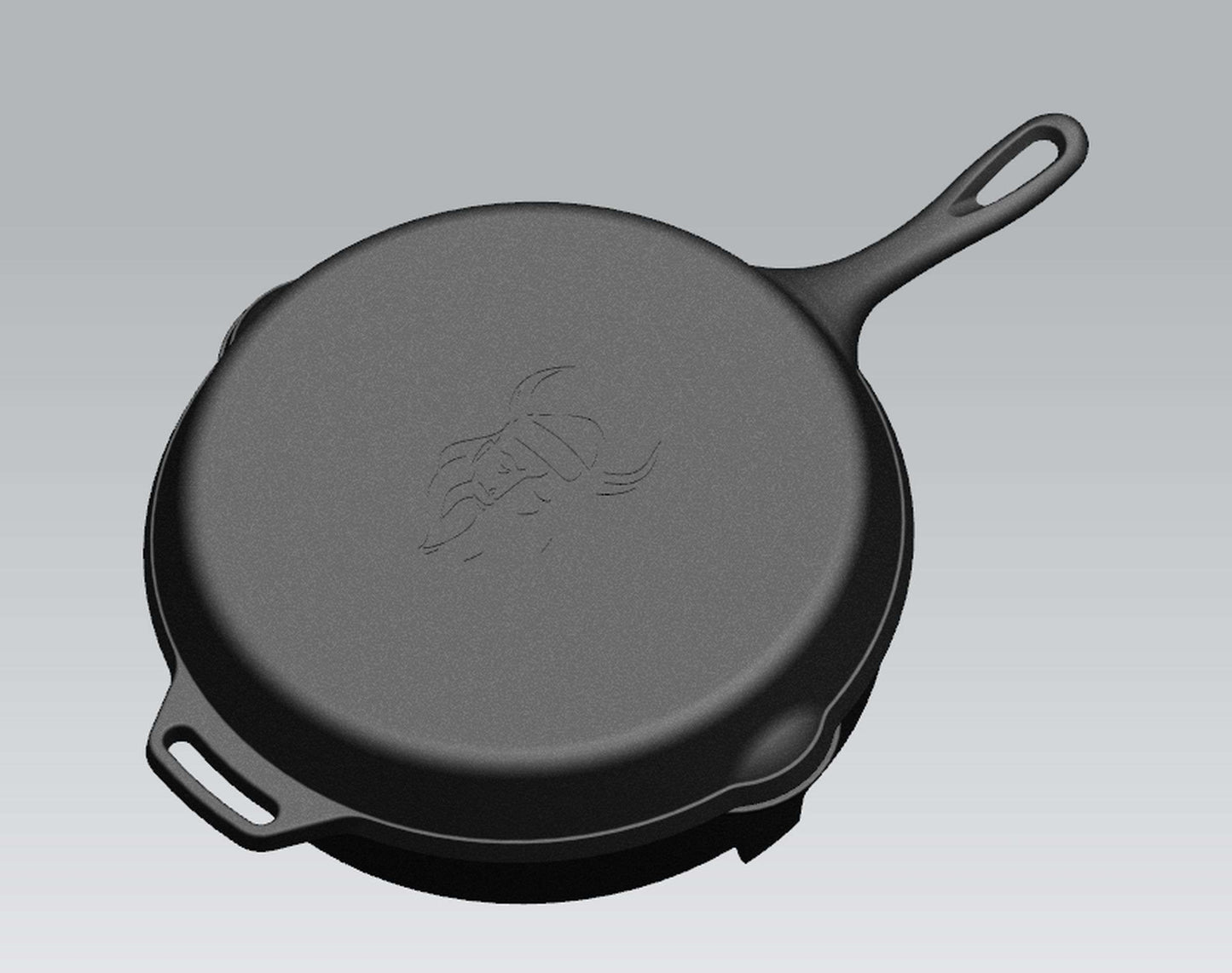 Koekenpan Gietijzer Deksel Ø 30 cm met Grillpatroon