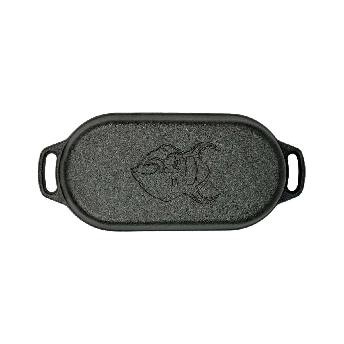 Nederlandse Oven Braadpan Gietijzer met Grill Deksel Ovaal 1 Liter