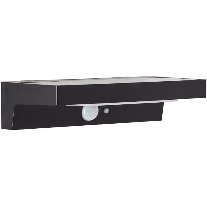 Buitenwandlamp - BRILLIANT - BARKER - LED en zonne-energie - Bewegingssensor - Kunststof - 4 W - Zwart